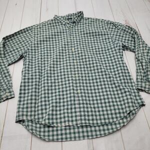 Vintage 90s Abercrombie & Fitch Big Shirt green long sleeve checkered plaid Y2k